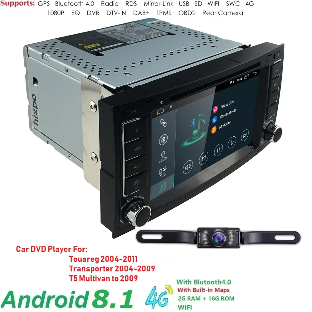

Newest Android8.1 Car DVD Player 2Din For Touareg T5 Transporter Multivan 7inch GPS Navigation Radio Video Stereo RDS FM 4G WIFI
