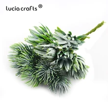 Lucia crafts 1 набор(6 головок) зеленая пластиковая искусственная трава для свадебной вечеринки украшения дома и офиса DIY аксессуары A0803