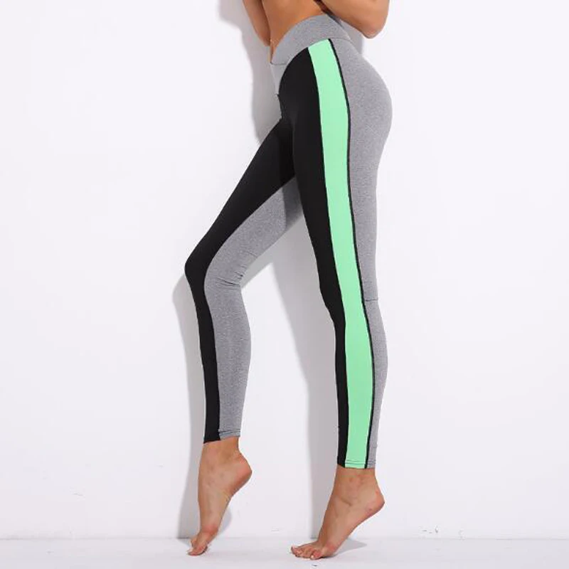 Women's Fitness Leggings Workout Ankle Length Yoga Pants Patchwork