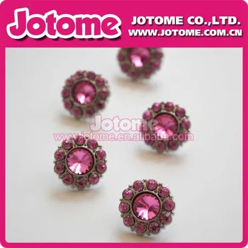 

Fashion 25mm Pink Acrylic Rhinestone Button and Garment Buttons