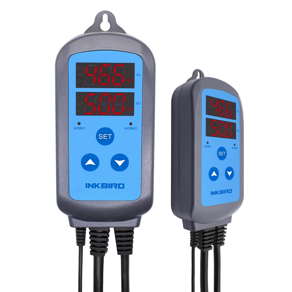 melhor Inkbird IHC 200 Pré wired Digital Dural Fase Controlador de Umidade, Controle de Desumidificação Humidifaction para Umidificador e Ventilador