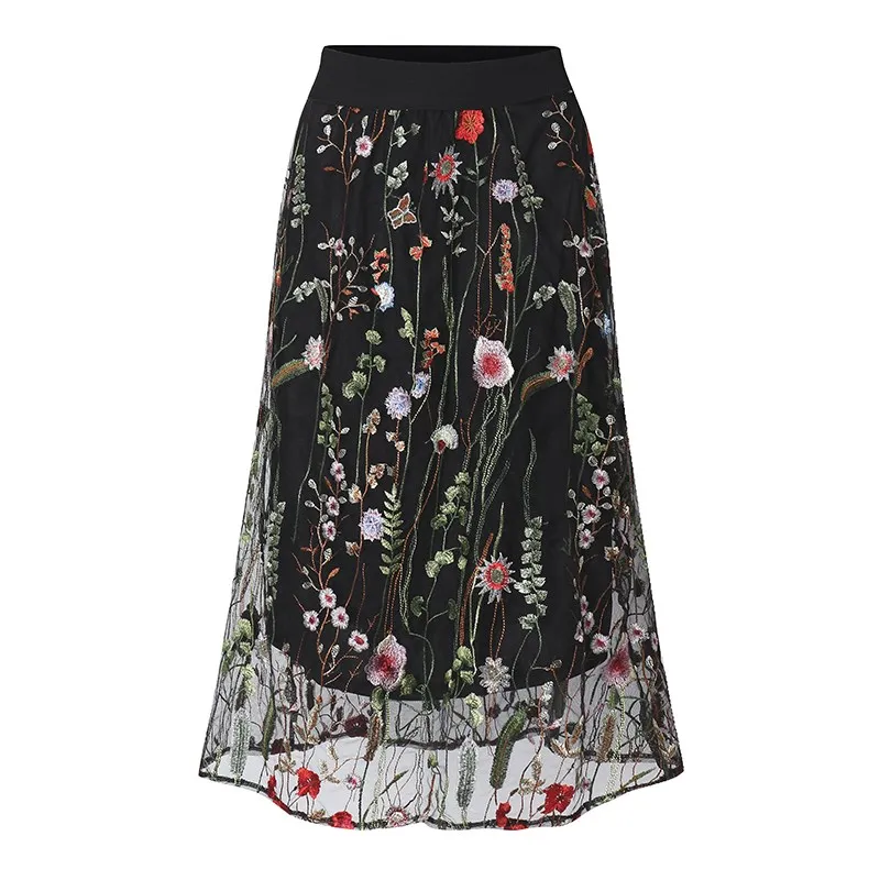 long embroidered skirt