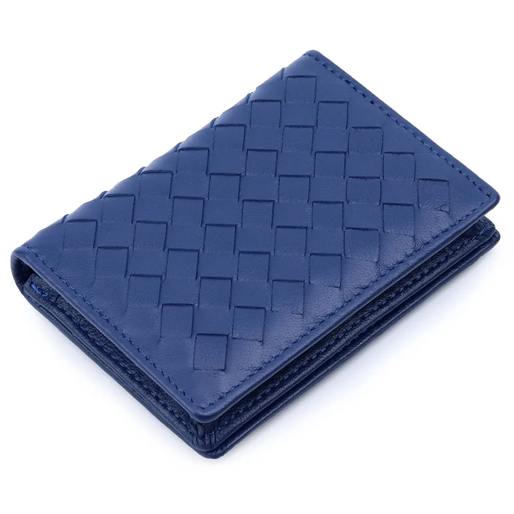 New Fashion Pink Credit Card And ID Holder Women Men Gift Bus Bank Cover With Weaving Genuine Leather Coin Wallets | Багаж и сумки