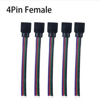 

100pcs 4pin PCB board connector wire LED RGB Light Strips 4 pin Female Connector Wire Cable For SMD 5050/3528 RGB LED Strip ligh