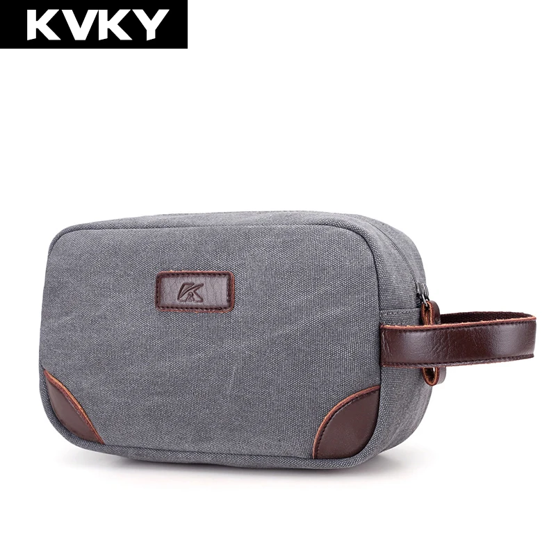 

KVKY Brand Vintage Men Clutch Bags Designer Patchwork Canvas Handbags Men Clutch Bags Casual Purse Big Casual Male Envelope Bags