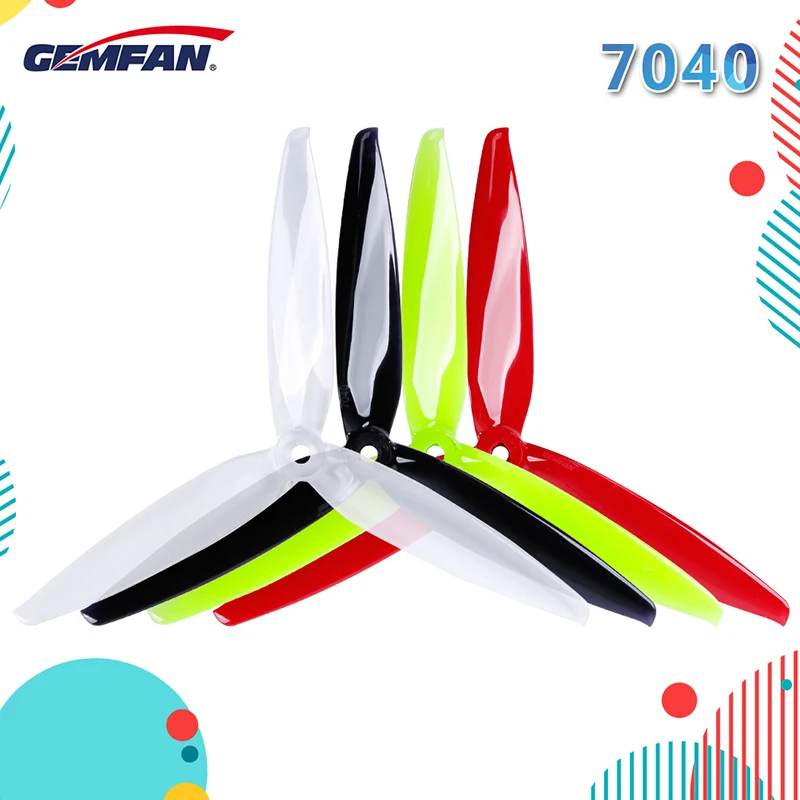 

Gemfan 7040 7inch 3 blade/ tri-blade Propeller Props compatible 2206 Brushless motor for FPV RC racing drone accessories
