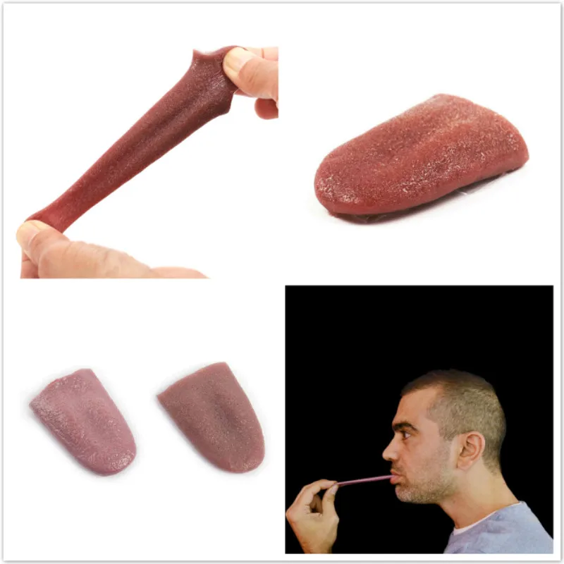 

Hot Sale New Fascinate Horror Funny Magic Tricks Whole Person False Simulation Rubber Tongue Decompression Toy Halloween Prank
