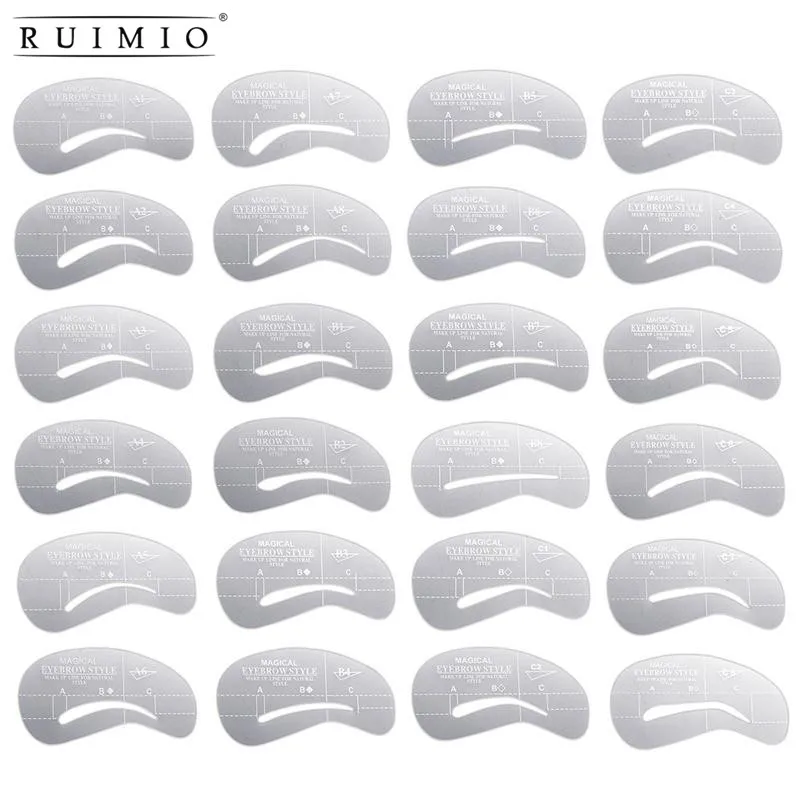 ruimio 24pcs eyebrow stencils eye brow grooming shaping