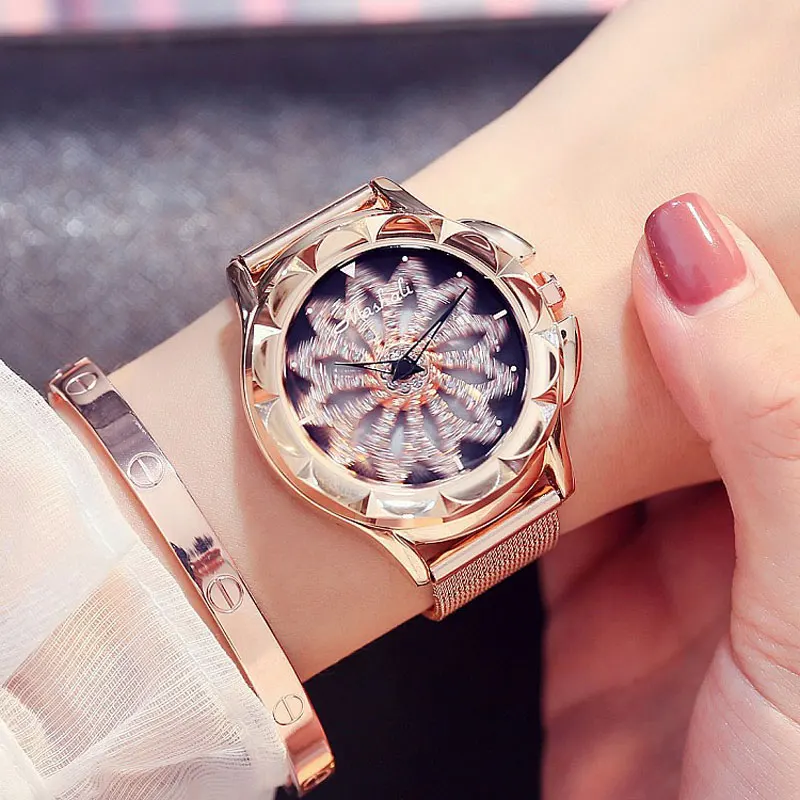 

Women Watches orologi new famous brand Geneva stainless steel mesh belt Watch Roman numerals high quality ladies watches