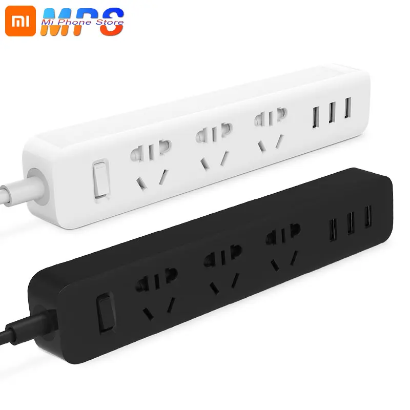 

Original Xiaomi Power Strip Smart Home Electronics Fast Charging 3 USB 2.0 Interface Extension Socket Plug with EU UK AU Adapter