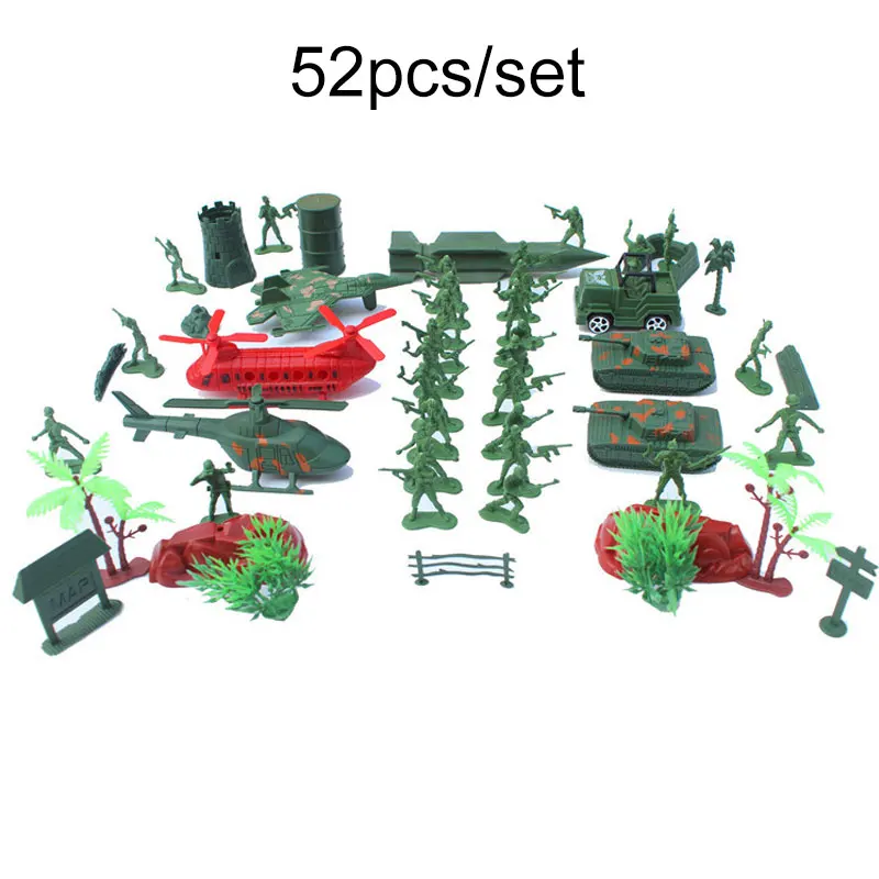 

52pcs/set Soldier Model Sandbox Game Kids Military Array Model Toys Army Men Figures Model Action Figure Toys For Children Boys