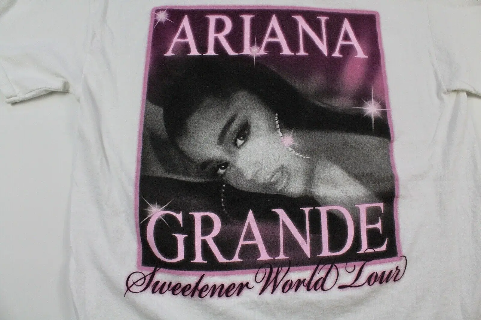 Мужская футболка с принтом Ariana Grande белая круглым вырезом большие