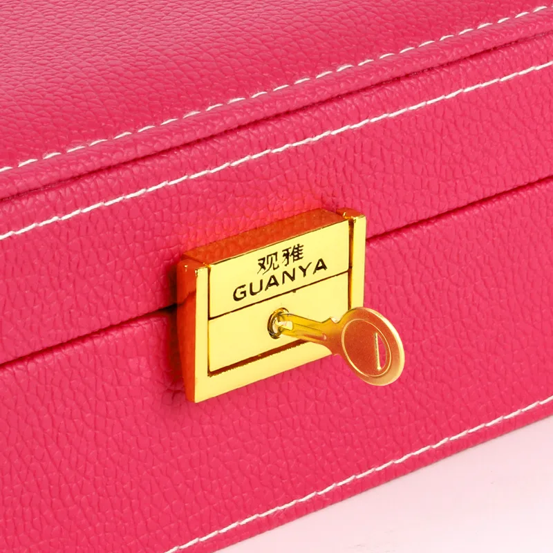 Guanya de doble capa de gran capacidad de regalo caja de joyería accesorios de terciopelo adornos de exhibición organizador de almacenamiento cajas de transporte - 5