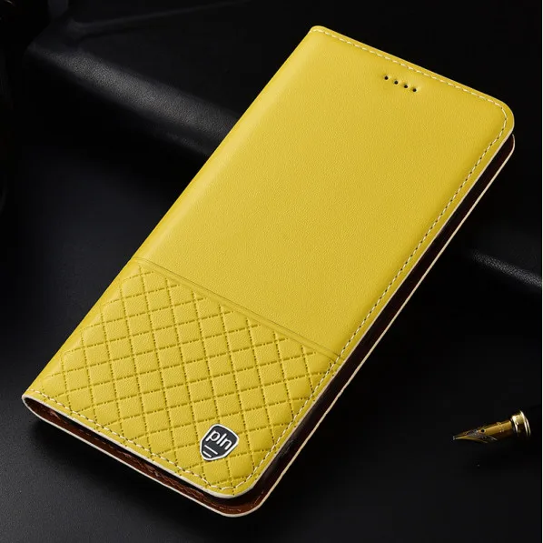 Чехол из натуральной кожи с магнитным держателем для телефона Asus Zenfone 5Z ZS620KL/Zenfone 5 ZE620KL флип-чехол для телефона чехол-подставка - Color: Yellow