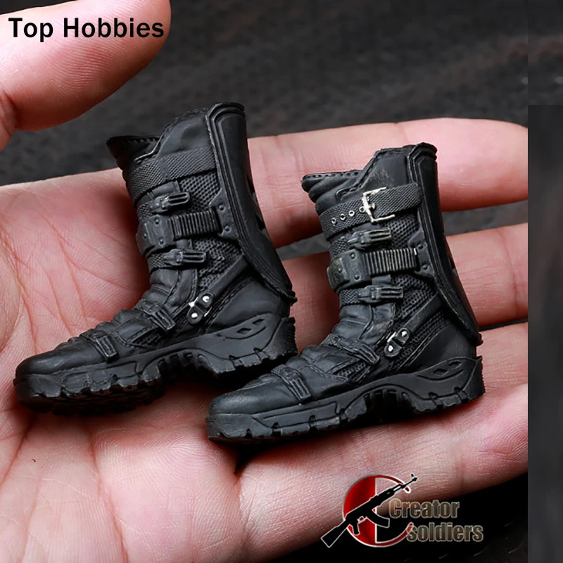 1/6 Scale Toy Boot-Noir Bottes De Combat pied type 