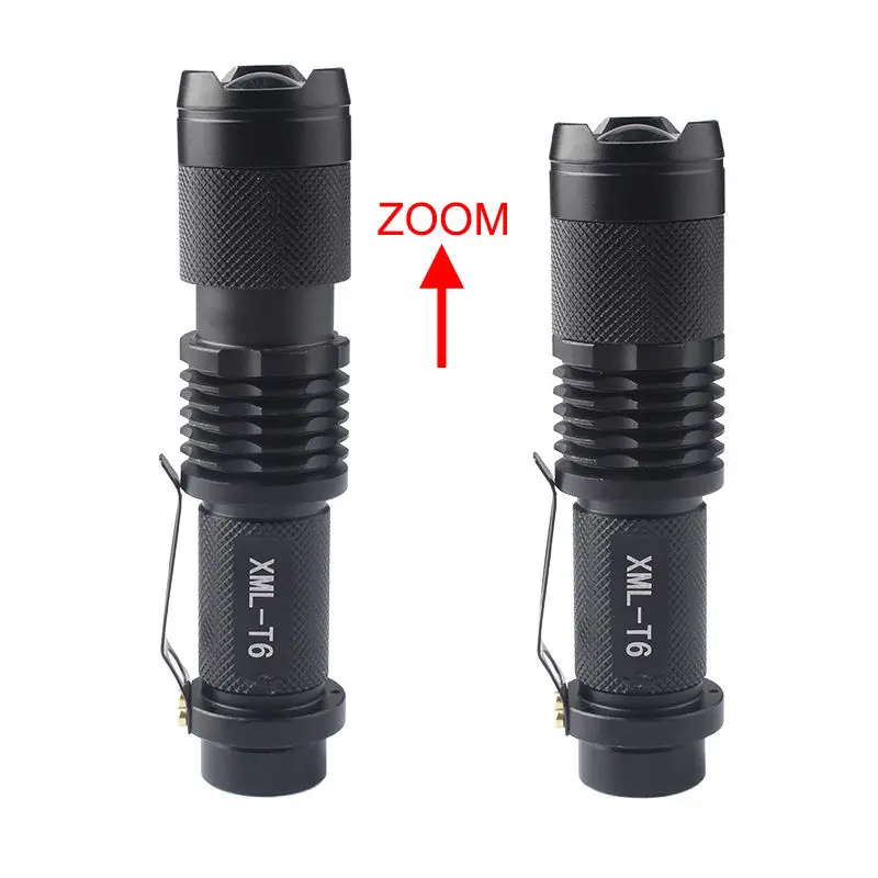 Mini 2500LM 5Mode CREE XML T6 LED Adjustable Focus Al Flashlight Torch Light 9