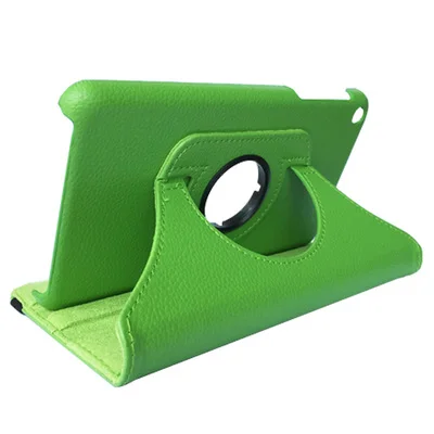Кожаный флип-чехол с поворотом на 360 градусов для huawei MediaPad T1 701u, чехол для планшета huawei T1 7,0 T1-701u, чехол для планшета с Lychee рисунком+ ручка - Цвет: Зеленый
