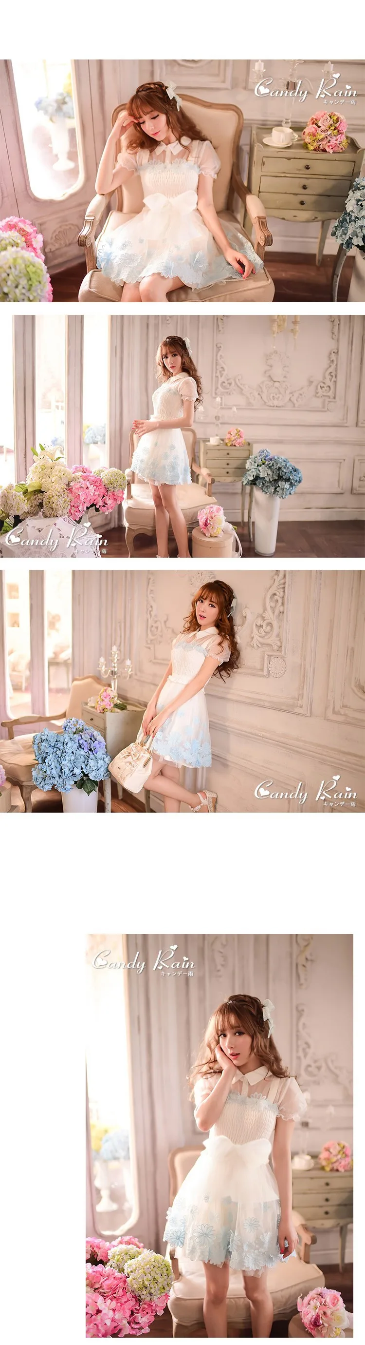 Милое платье принцессы в стиле Лолиты; сезон лето; новое платье в японском стиле; вышивальная пряжа с цветами; C16AB6034