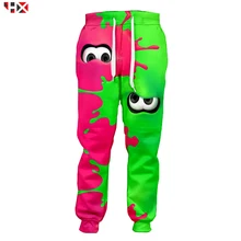 Горячая Распродажа, 3D принт, игра Splatoon 2, розовые и зеленые штаны, Харадзюку, мужские брюки, уличная одежда для мужчин/женщин, спортивные штаны Z251
