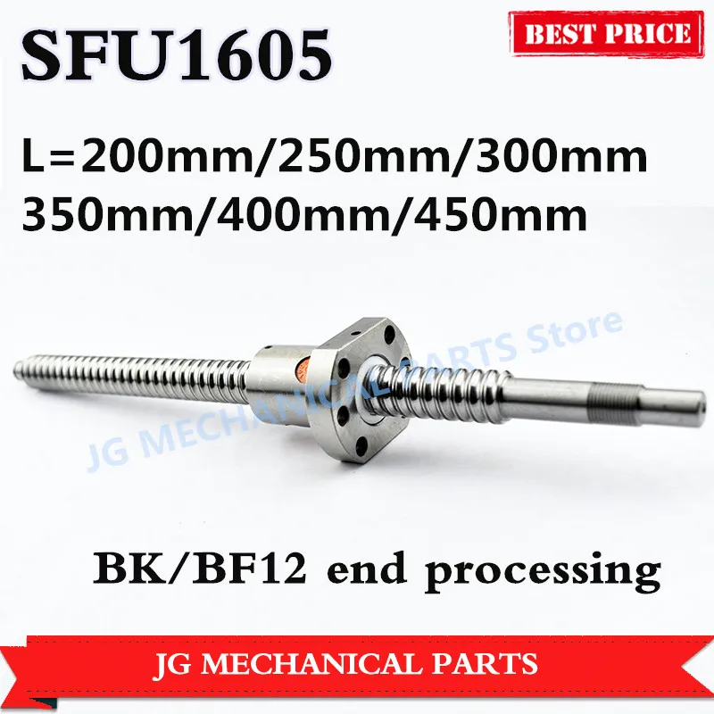 Рулонный шариковый винт 16 мм Диаметр SFU1605 L = 200 мм/250 мм/300 мм/350 мм/400 мм/450 с одной