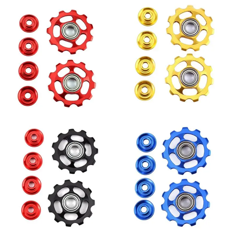 2 قطع Whee11T خفيفة سبائك الألومنيوم في الهواء الطلق MTB الدراجة تحمل عجلة شدادة الخلفية Derailleur البكرات دراجة أجزاء مع 4 ألوان