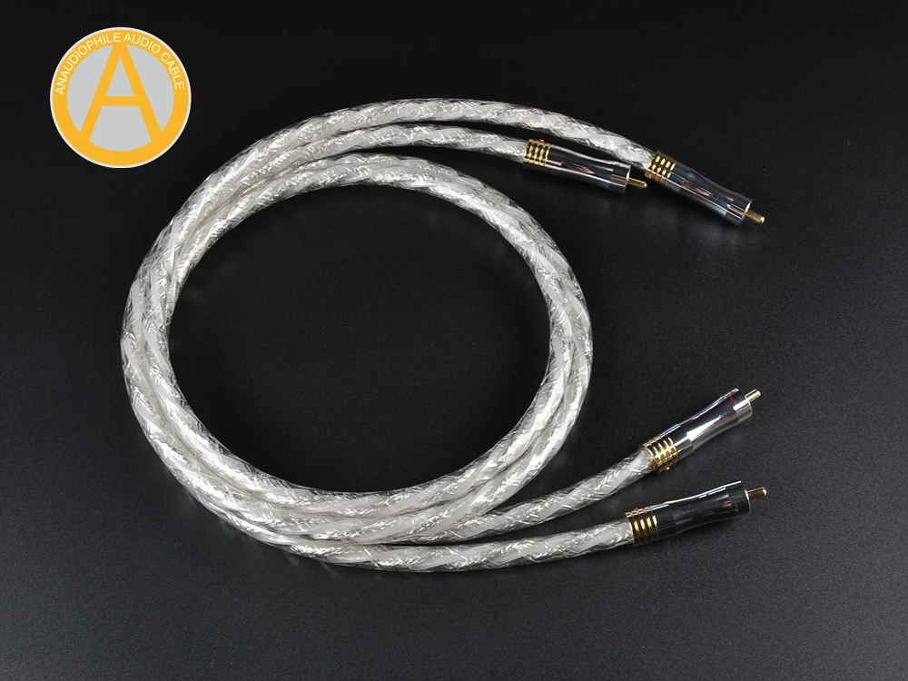 Reference RCA Cable Pair Hifi 7N OFC RCA Cable Sliver Plated RCA Interconnect Audio Cable RCA Cable CD Player Preamp Amplifier