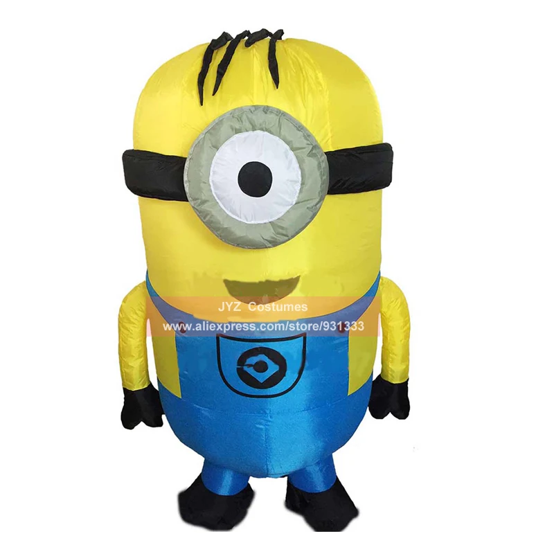 Inflatable Adult Minion Costume Halloween Cosplay Party Despicable Me Minion Costume Mascot Air blow Up Outfits Fancy Dress (1)