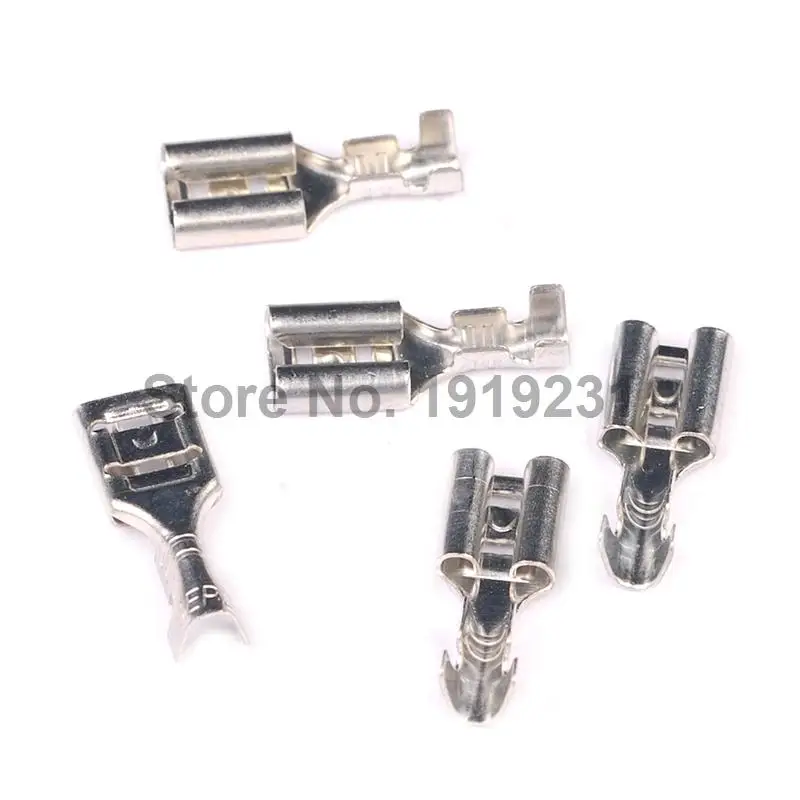50PCS Quality 4.8mm Female Uninsulated Spade Crimp Connector Terminal