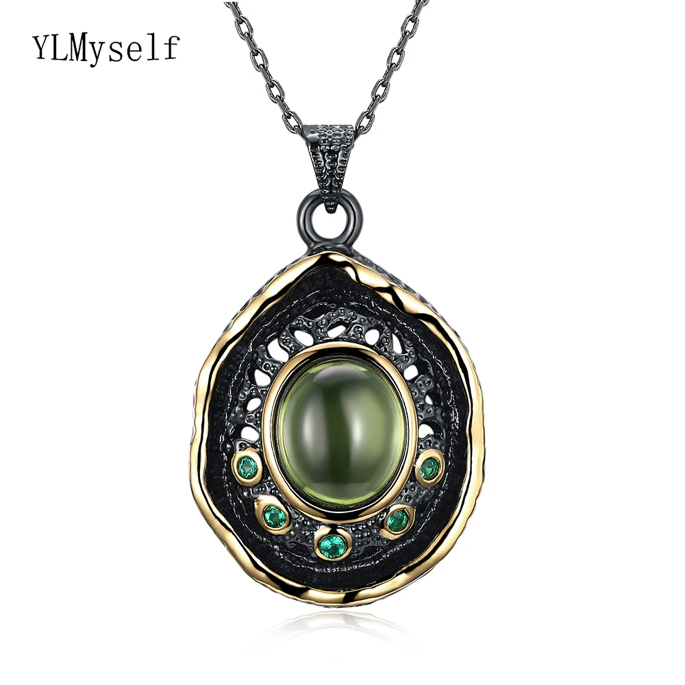 Женская цепочка с подвеской Pretty Green water drop модное медное ожерелье ювелирные