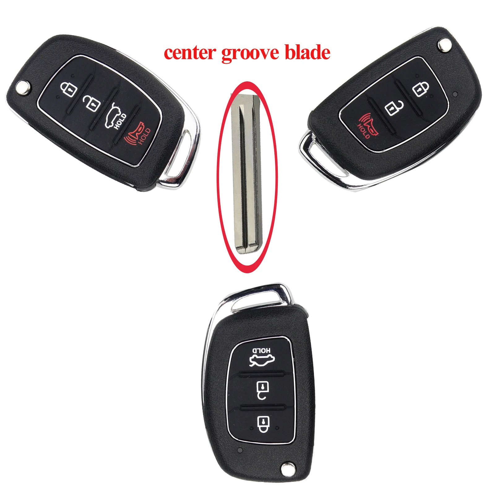 

jingyuqin 10pcs 3/4 Buttons Flip Folding Remote Key Shell Case FOB for Mistra Hyundai HB20 SANTA FE IX35 IX45 Accent I40 Styling