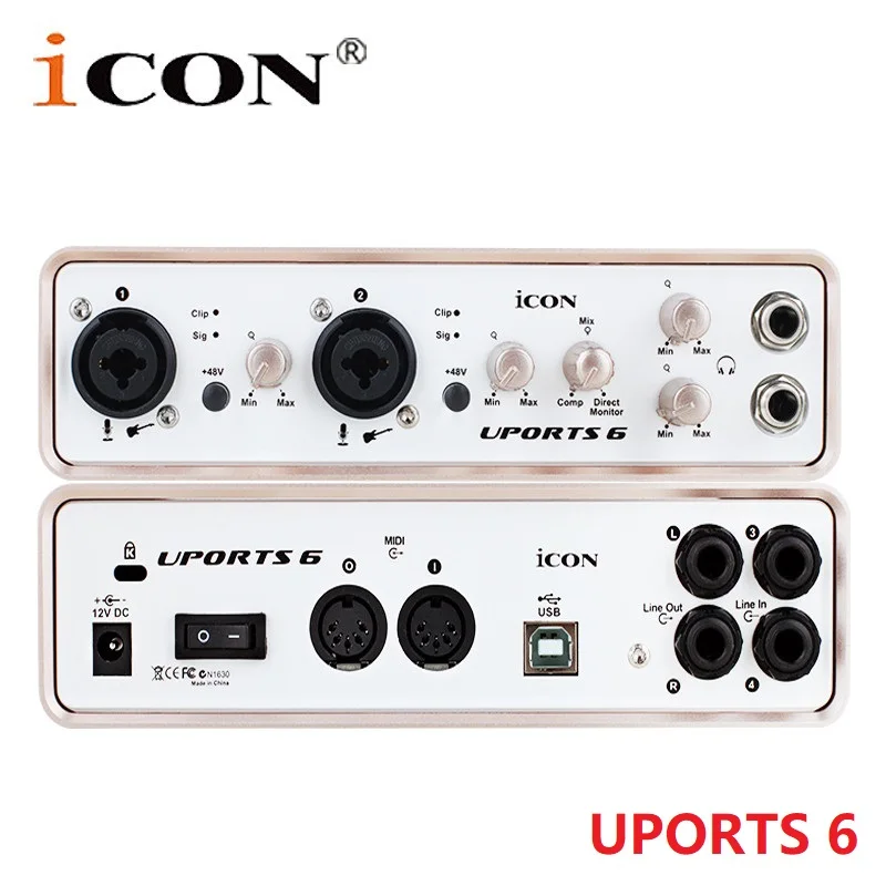 ICON UPORTS 6 VST внешняя звуковая карта 6 в/6 выход USB интерфейс записи аудио Звуковая карта