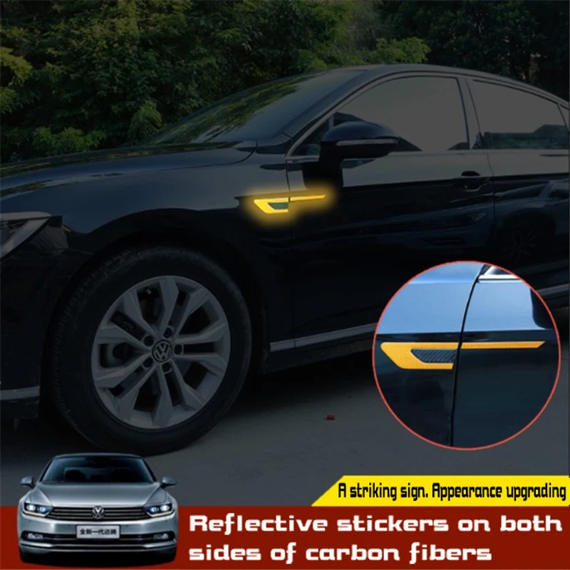 

Car Reflective Stick Body Decoration Strip Carbon Fiber Anti-collision Strip American Side Decoration of Car Door