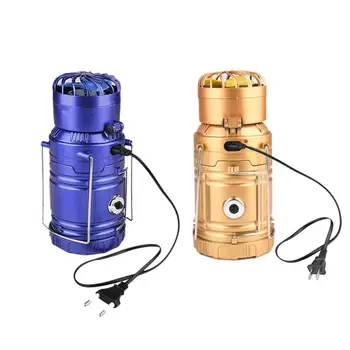 

LED Flashlight Emergency Hand Lantern Solar Powered Outdoor Camping Hiking Lamp Portable USB Phone Charge with Fan Folding