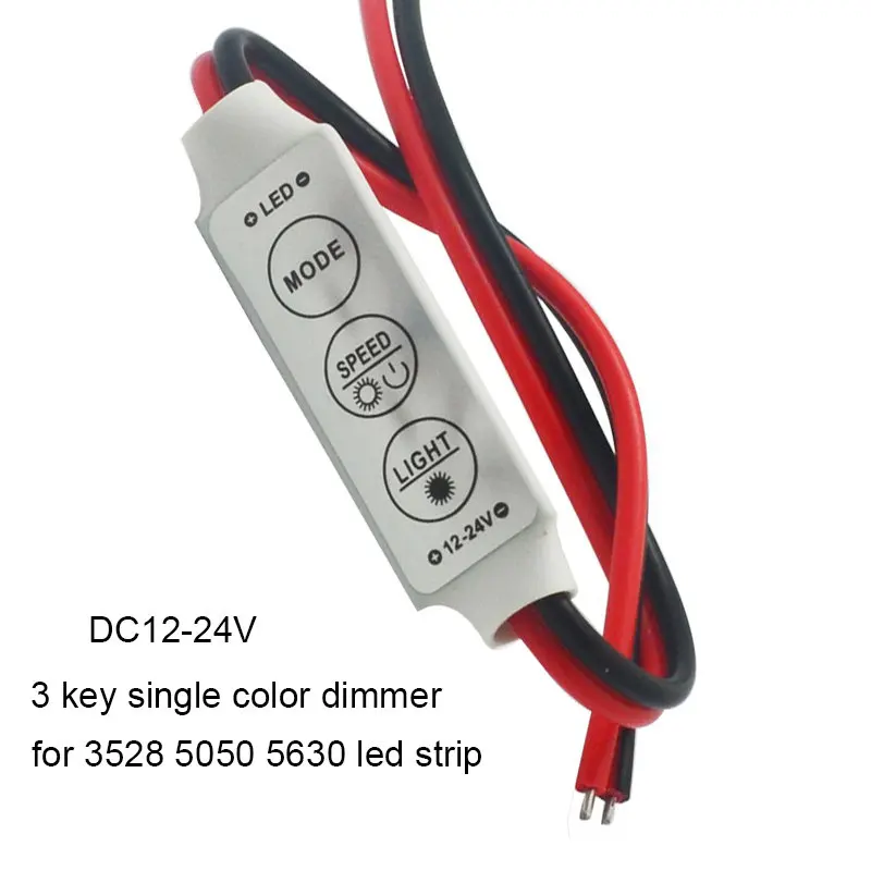 Мини 3 ключа 4key DC5V 12 в 24 в один цвет/RGB+ CCT светодиодный Усилитель диммер контроллер для 5050 3528 Светодиодная лента светильник - Цвет: 3 key DC12-24V White