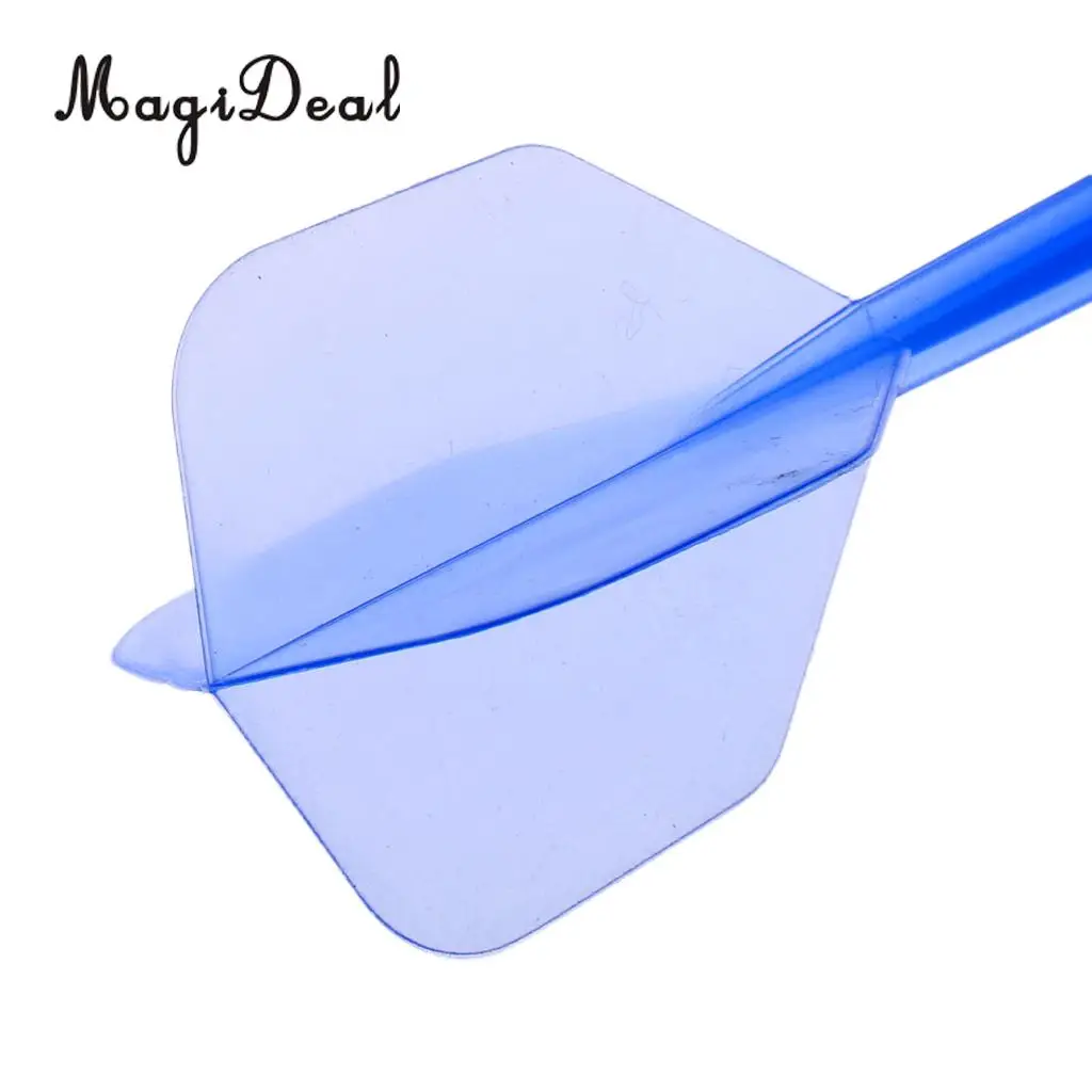 MagiDeal High Quality 12x Transparent 2BA Thread Dart Shafts & Dart Flights Connection Red & Blue