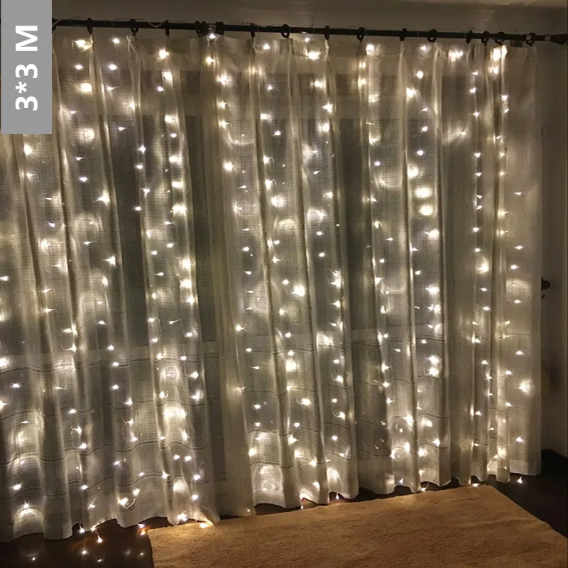 

3Mx3M 304leds icicle led curtain string fairy light 304 bulb Xmas Christmas Wedding home garden party garland decor warm white