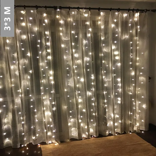 3mx3m 304leds Icicle Led Curtain String Fairy Light 304 Bulb Xmas 3mx3m 304leds Icicle Led Curtain String Fairy Light 304 Bulb Xmas Christmas Wedding Home Garden Party Garland Decor Warm White