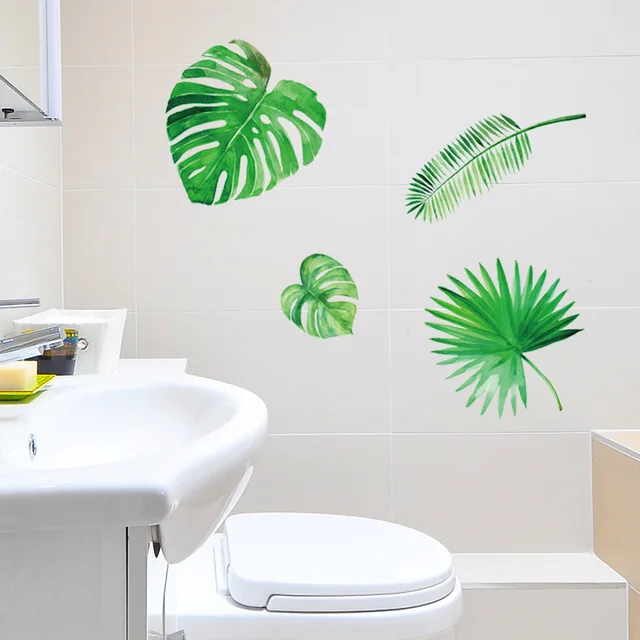 green leaves self adhesive wall stickers living room bedroom