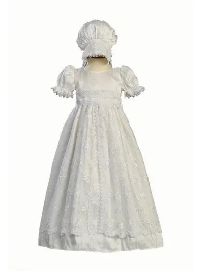 

2016 High Quality Todder Baby Infant Christening Dress Baptism Gown Girl Boy Lace Applique WITH BONNET 0 3 6 9 12 18 24month