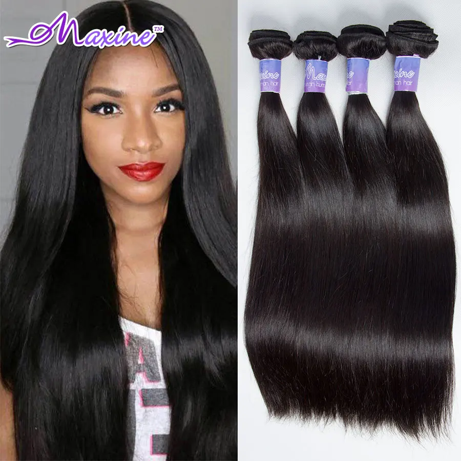 Maxine Hair Products Brazilian Virgin Hair Straight 5 Bundles Premium