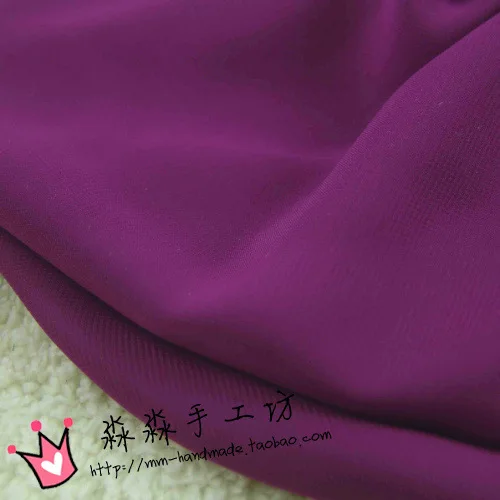 

High Qulity 3 Meter/lot Purple Chiffon Fabric Soft Fabric For Dress Lining Cloth Material 120d georgette Fabrics Wedding DIY