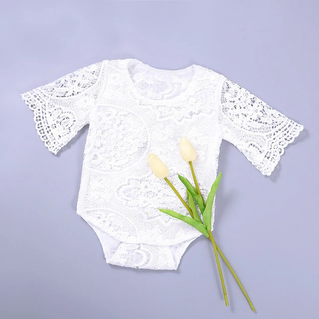 2017 new Brand white Baby Romper Clothes Short Sleeves Cotton Hollow