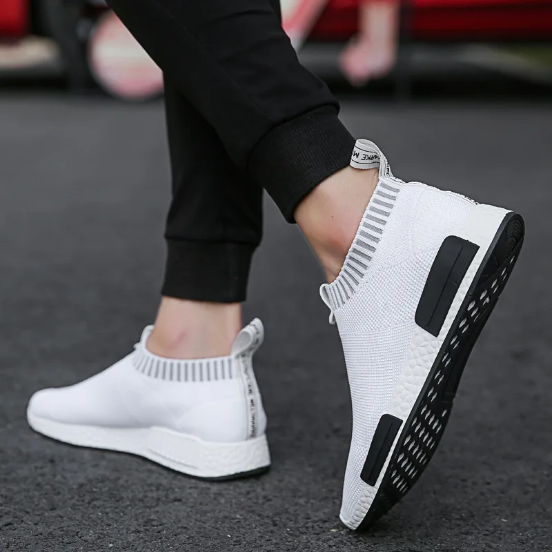 Men Shoes Sneakers Men Breathable Air Mesh Sneakers Slip on Summer Non-leather Casual Lightweight Sock Shoes Men Sneakers