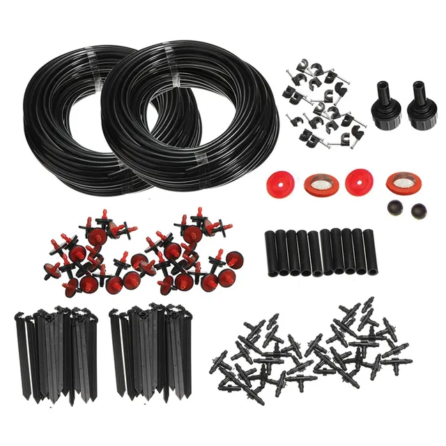 46m Micro Drip Irrigation Self Watering Automatic System Kit Set Drippers For Plant Garden Greenhouse