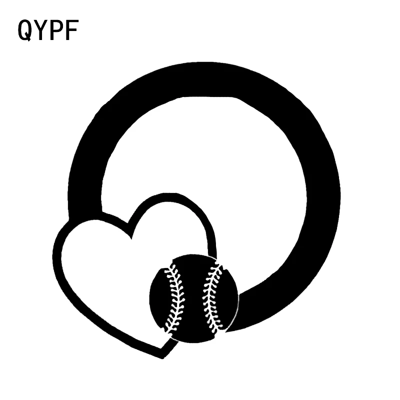 QYPF 13*13 4 см забавная Любовь Мир Бейсбол плеер декор силуэт виниловые наклейки на