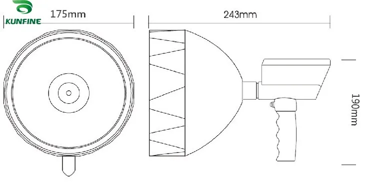 7 inch HID Driving Light KF-K5016 size