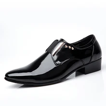 Elegant Classic Men Dress Shoes Genuine Leather Black Business Wedding Shoes Flats Handsome Pointed Toe Shining Graceful