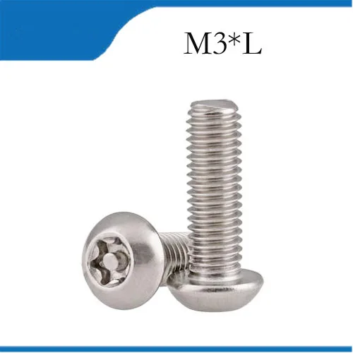 

50PCS M3 Stainless steel pan head screws Plum Socket mechanical bolts Torx Semi-round head TX