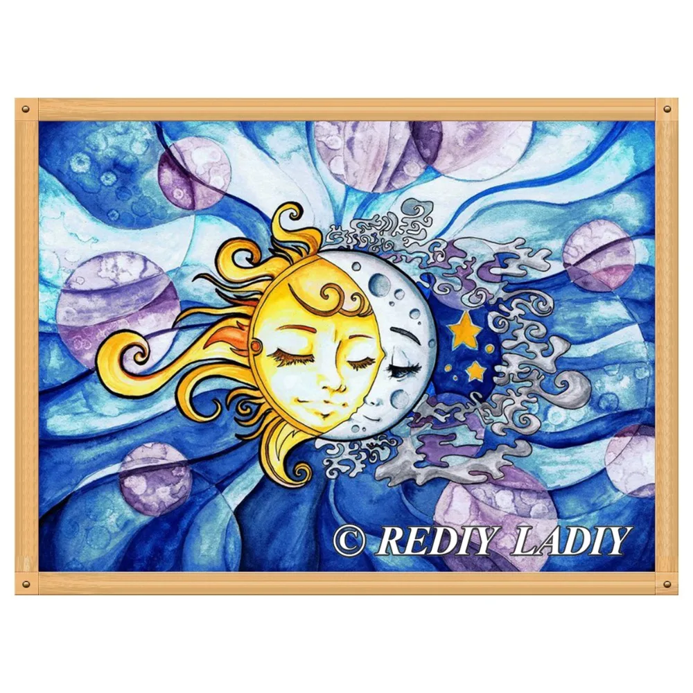 5D DIY Diamond Painting Moon and Sun Crystal Diamond Embroidery Beaded