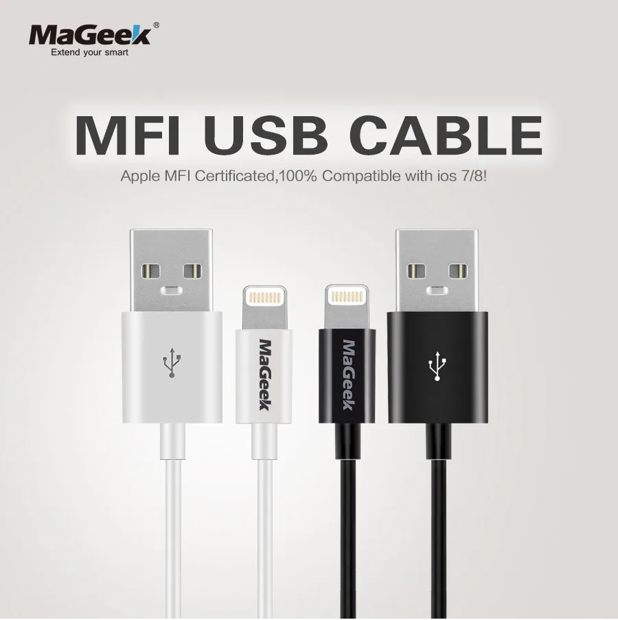 MaGeek MFi Сертифицированный Lightning-USB кабель 1 м кабель для синхронизации данных и зарядки для iPhone Xs Max X 8 7 6 5 5S 5C 6 iPad